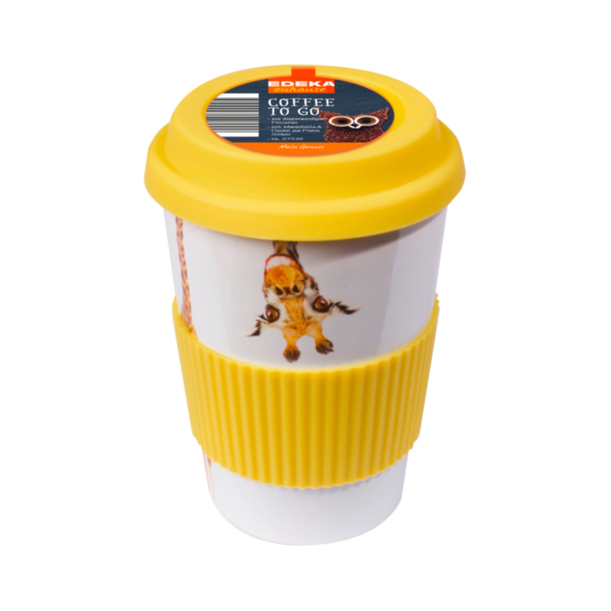 EDEKA zuhause Coffee to go Becher Porzellan 275ml foodpipe [Lebensmittel-Lieferservice Rostock]