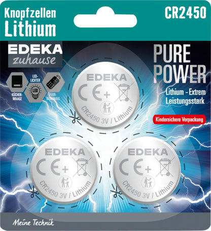 EDEKA zuhause Knopfzelle CR2450 Lithium 3ST foodpipe [Lebensmittel-Lieferservice Rostock]