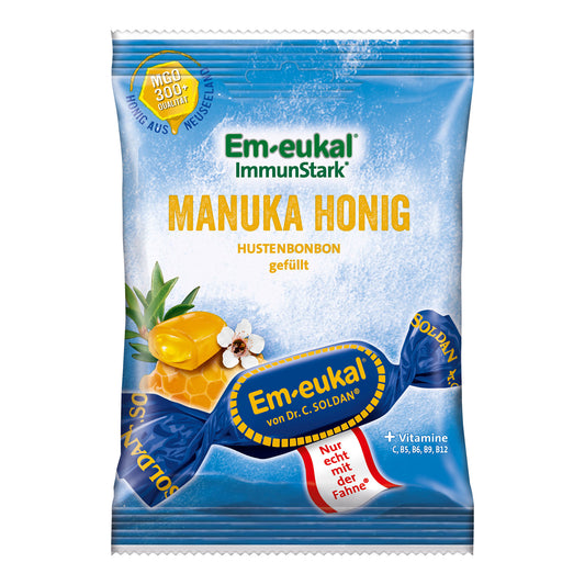 Em-eukal Immunstark Manuka-Honig gefüllt zuckerhaltig 75g foodpipe [Lebensmittel-Lieferservice Rostock]