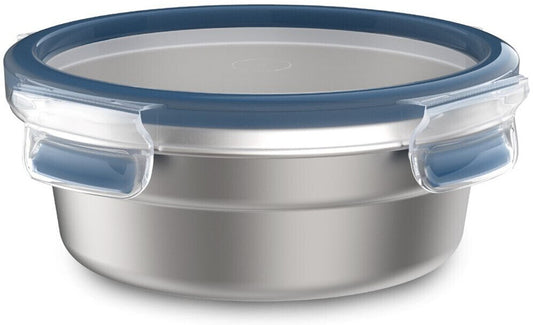Emsa Dose Clip&Close Steel rund blau 0,7l foodpipe [Lebensmittel-Lieferservice Rostock]