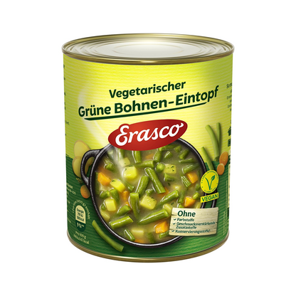 Erasco Grüne Bohnen Eintopf vegetarisch 800g foodpipe [Lebensmittel-Lieferservice Rostock]