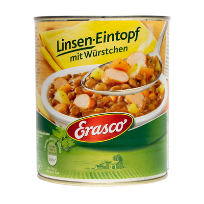 Erasco Linsen-Eintopf mit Würstchen 800g foodpipe [Lebensmittel-Lieferservice Rostock]