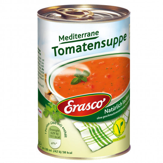 Erasco Mediterrane Tomatensuppe 390ml foodpipe [Lebensmittel-Lieferservice Rostock]