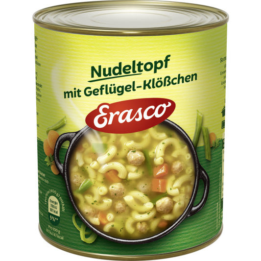 Erasco Nudeltopf Geflügel-Klößchen 800g foodpipe [Lebensmittel-Lieferservice Rostock]