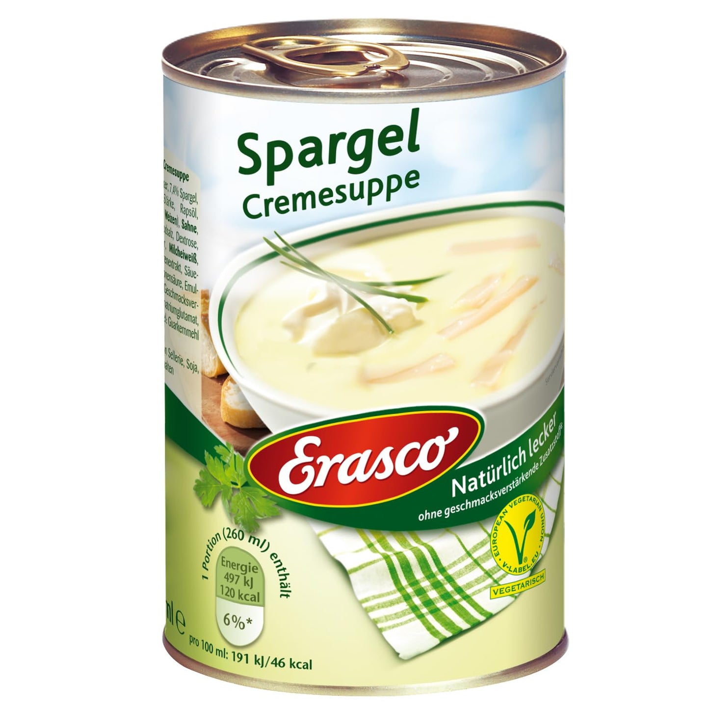 Erasco Spargelcreme Suppe 390ml foodpipe [Lebensmittel-Lieferservice Rostock]