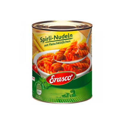 Erasco Spirli Nudeln mit Fleischklößchen 800g foodpipe [Lebensmittel-Lieferservice Rostock]