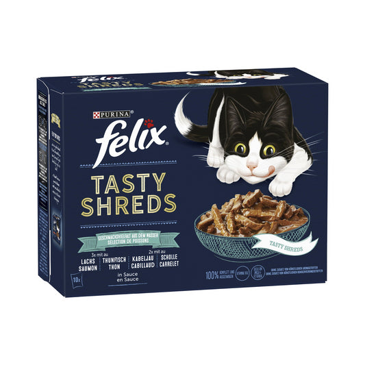 Felix Tasty Shreds Geschmacksvielfalt aus dem Wasser 10x80g foodpipe [Lebensmittel-Lieferservice Rostock]