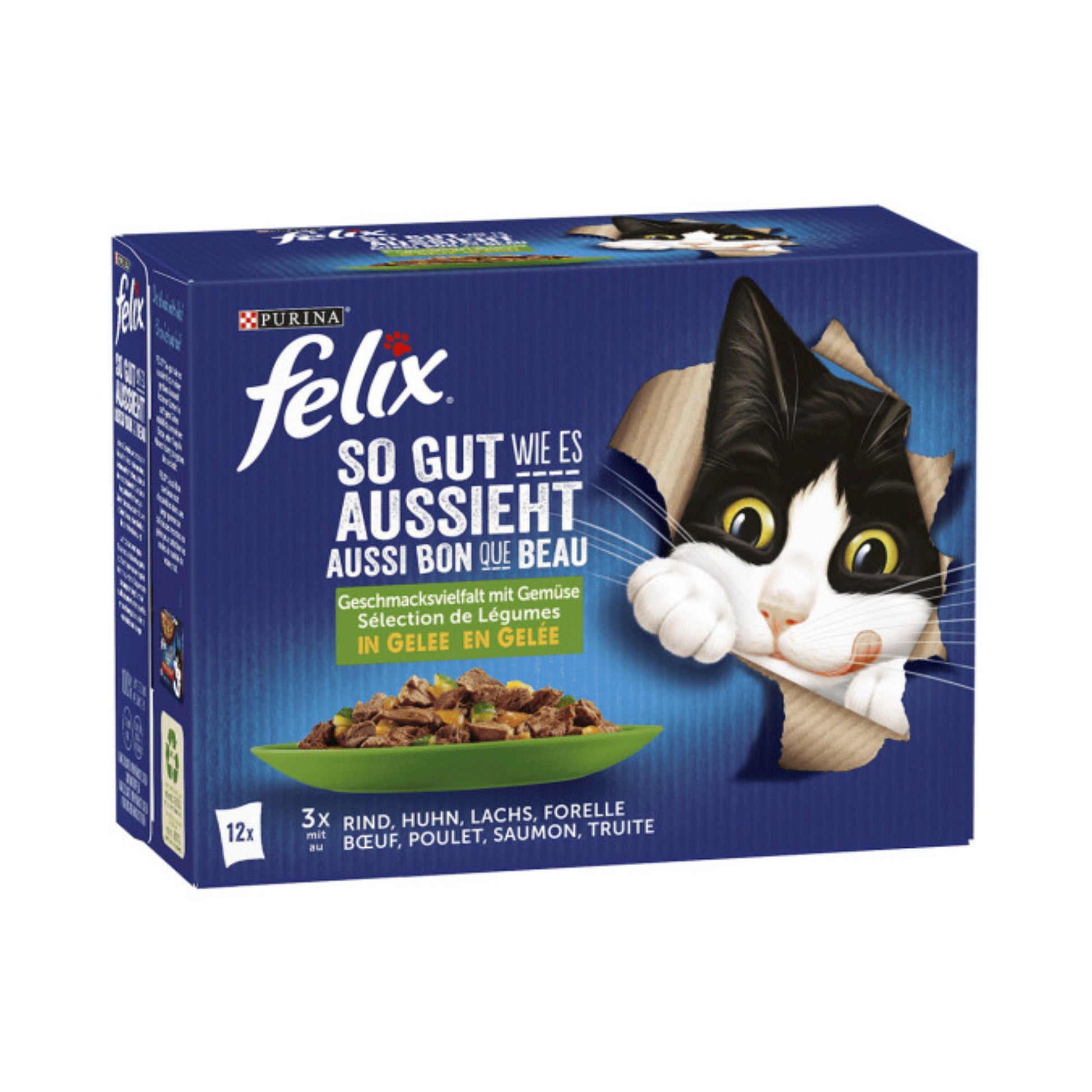 Felix so gut wie es aussieht Gelee Geschmacksvielfalt mit Gemüse 12x85g foodpipe [Lebensmittel-Lieferservice Rostock]