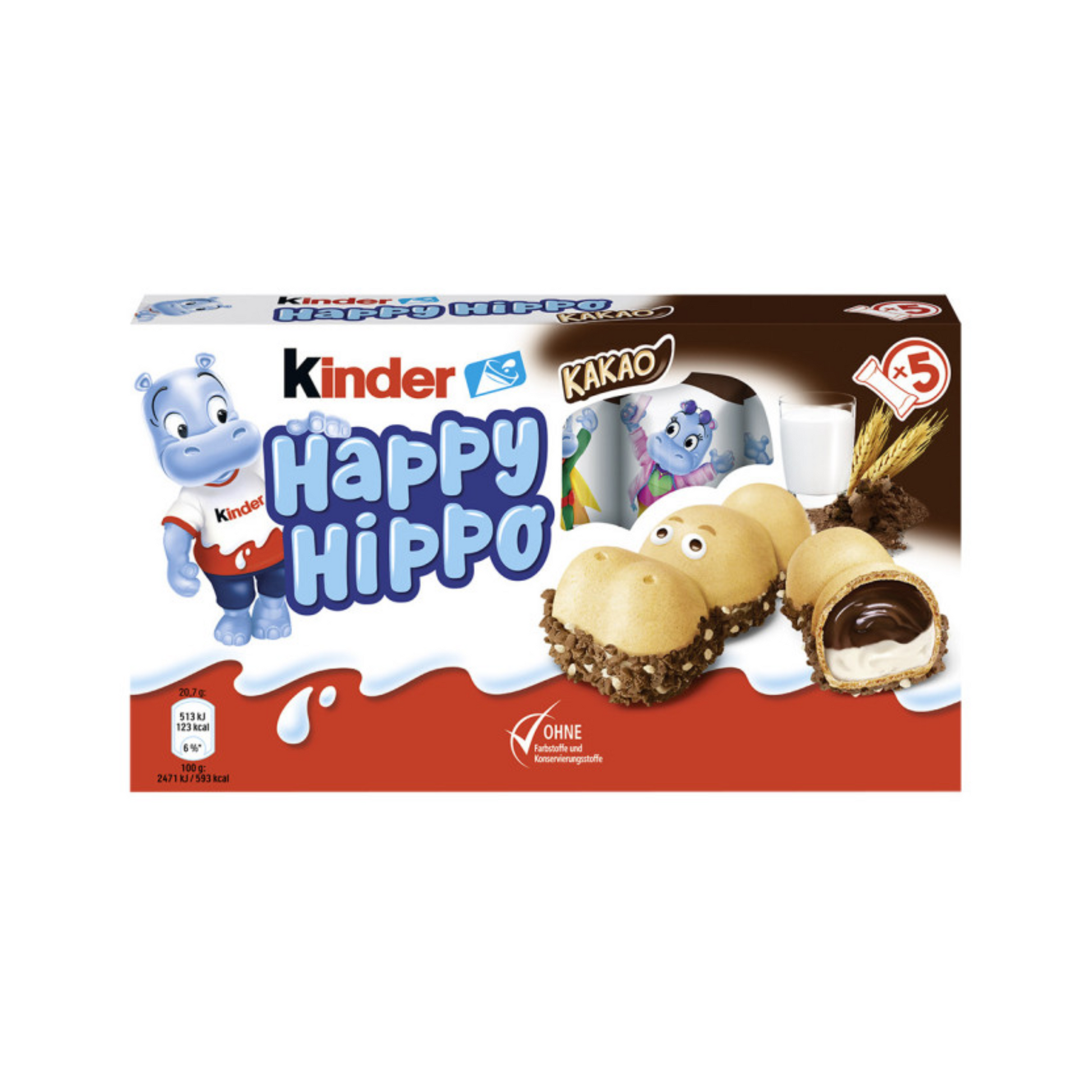 Ferrero Kinder Happy Hippo Cacao 103g foodpipe [Lebensmittel-Lieferservice Rostock]