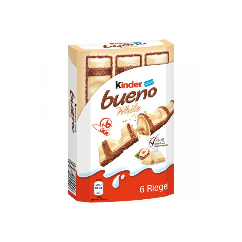 Ferrero Kinder bueno white 6ST 117g foodpipe [Lebensmittel-Lieferservice Rostock]