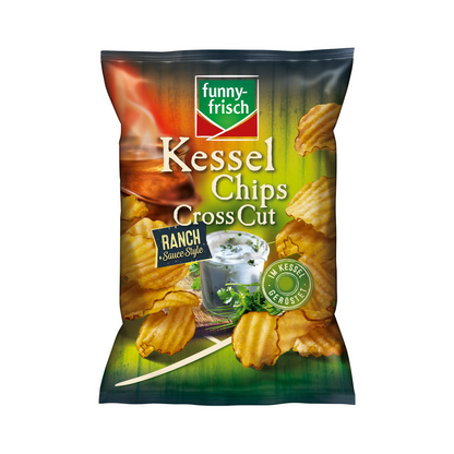 Funny-Frisch Kessel Chips Cross Cut Ranch Sauce 120g foodpipe [Lebensmittel-Lieferservice Rostock]