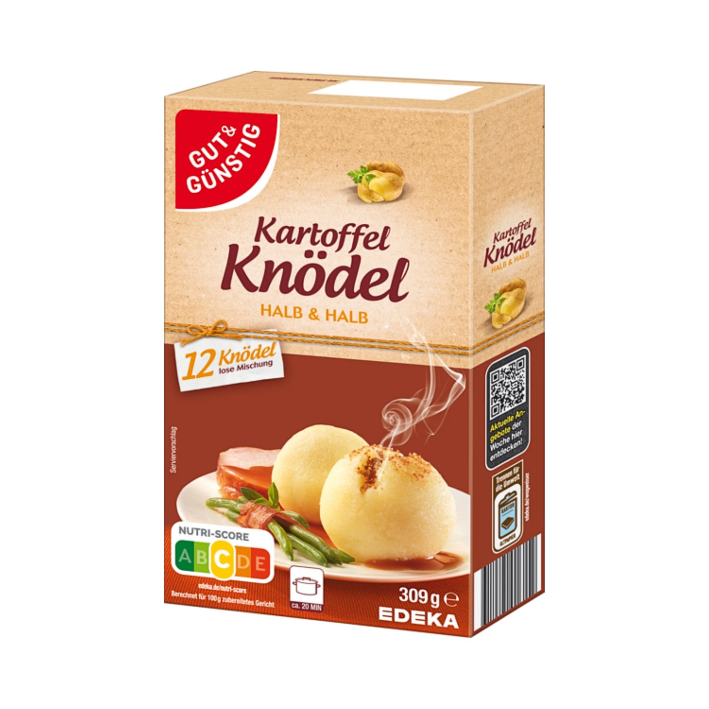 GUT&GÜNSTIG 12 Kartoffelknödel Halb&Halb 309g foodpipe [Lebensmittel-Lieferservice Rostock]