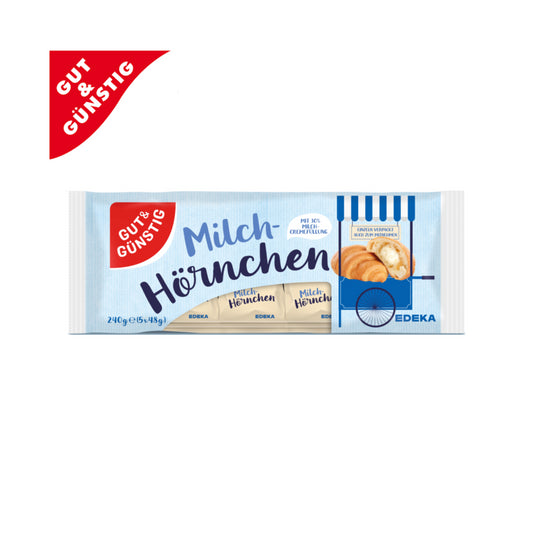 GUT&GÜNSTIG 5 Mini-Hörnchen Milchcreme 240g foodpipe [Lebensmittel-Lieferservice Rostock]