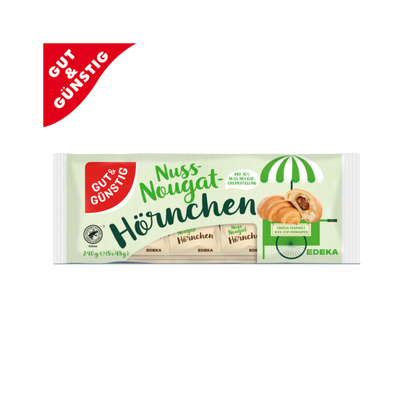 GUT&GÜNSTIG 5 Mini-Hörnchen Nuss-Nougat 240g foodpipe [Lebensmittel-Lieferservice Rostock]