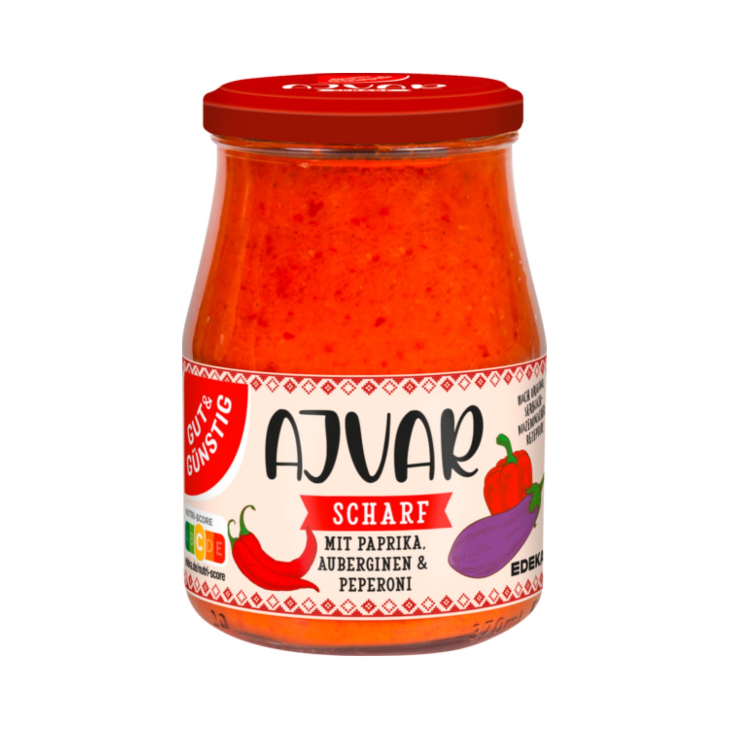 GUT&GÜNSTIG Ajvar scharf 340ml foodpipe [Lebensmittel-Lieferservice Rostock]