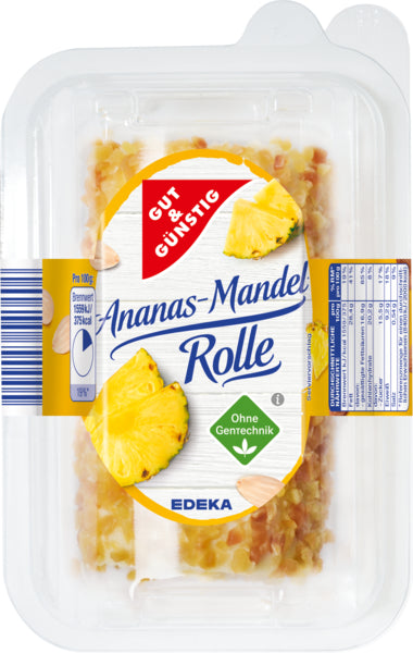 GUT&GÜNSTIG Ananas Mandel Frischkäse Rolle Doppelrahmstufe 100g VLOG foodpipe [Lebensmittel-Lieferservice Rostock]