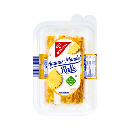 GUT&GÜNSTIG Ananas Mandel Frischkäse Rolle Doppelrahmstufe 100g VLOG foodpipe [Lebensmittel-Lieferservice Rostock]