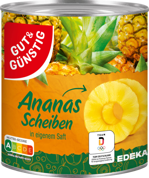 GUT&GÜNSTIG Ananas Scheiben in Saft 565g foodpipe [Lebensmittel-Lieferservice Rostock]