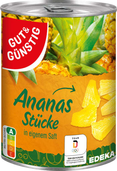 GUT&GÜNSTIG Ananas Stücke in Saft 565g foodpipe [Lebensmittel-Lieferservice Rostock]