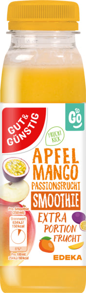 GUT&GÜNSTIG Apfel-Mango-Passionsfrucht Smoothie 250ml DPG foodpipe [Lebensmittel-Lieferservice Rostock]