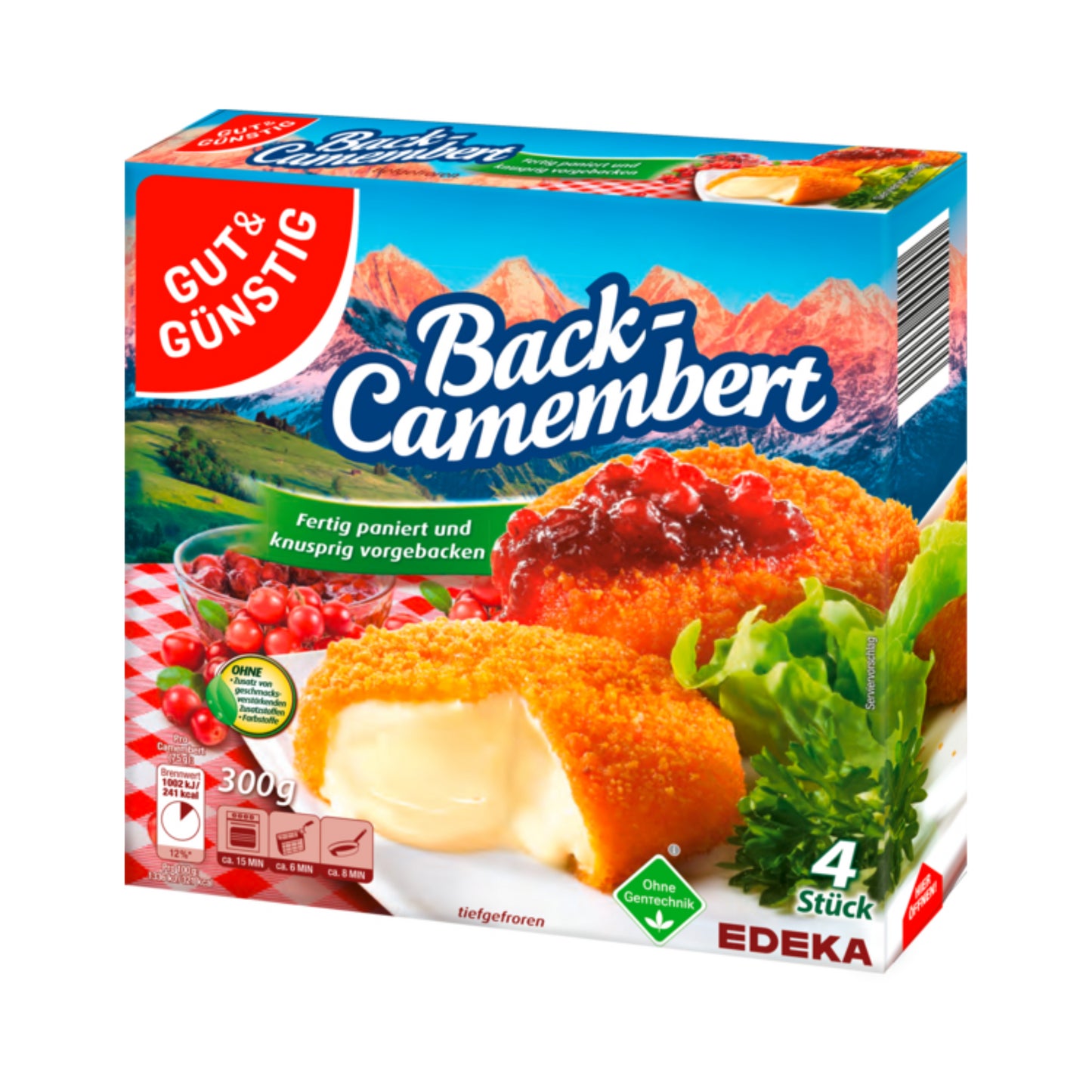 GUT&GÜNSTIG Back-Camembert 4x75g VLOG foodpipe [Lebensmittel-Lieferservice Rostock]