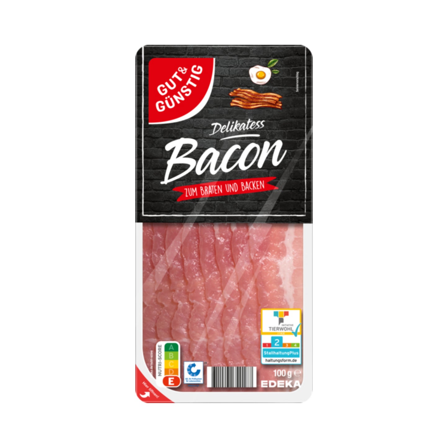 GUT&GÜNSTIG Bacon 100g QS foodpipe [Lebensmittel-Lieferservice Rostock]