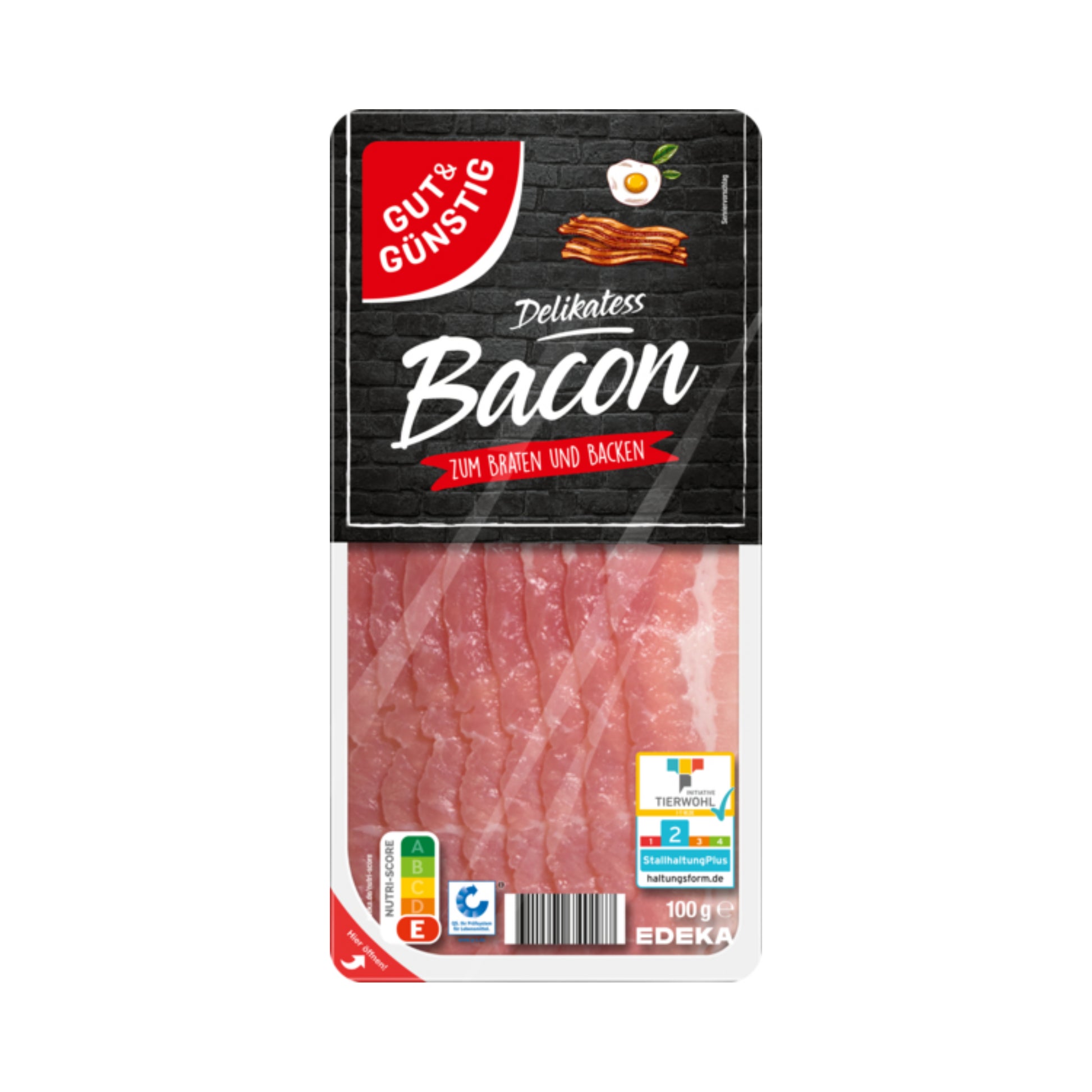 GUT&GÜNSTIG Bacon 100g QS foodpipe [Lebensmittel-Lieferservice Rostock]