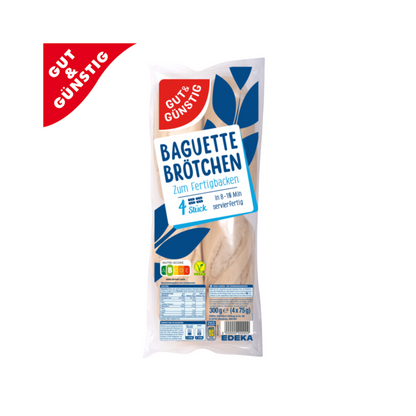 GUT&GÜNSTIG Baguette Brötchen 4ST 300g foodpipe [Lebensmittel-Lieferservice Rostock]