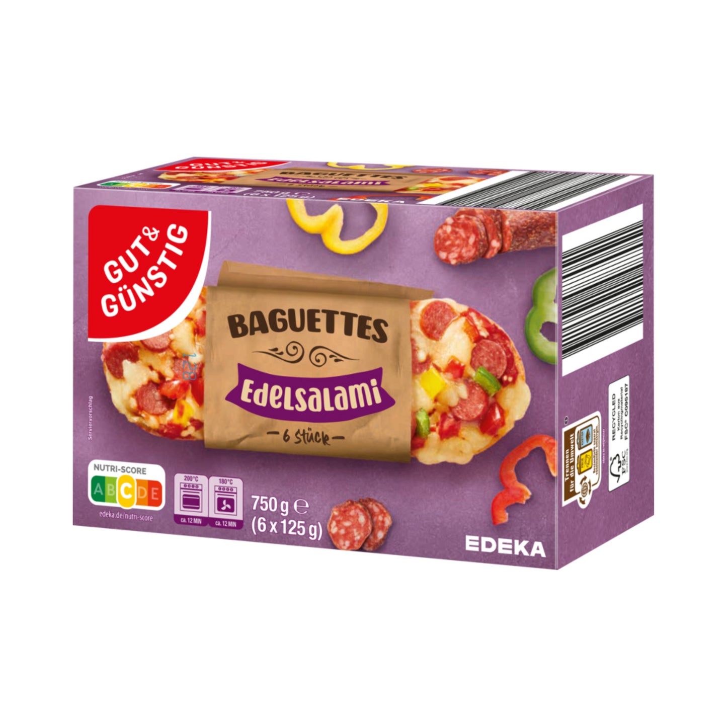 GUT&GÜNSTIG Baguettes Edel-Salami 6ST 750g foodpipe [Lebensmittel-Lieferservice Rostock]