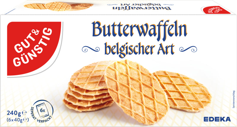 GUT&GÜNSTIG Belgische Butterwaffeln 6x40g