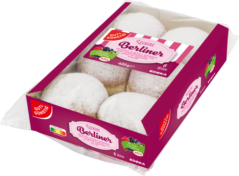 GUT&GÜNSTIG Berliner Mehrfrucht 6ST 420g foodpipe [Lebensmittel-Lieferservice Rostock]