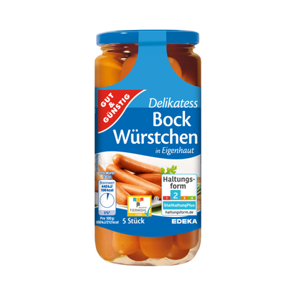 GUT&GÜNSTIG Bockwürstchen 5ST 380g ITW foodpipe [Lebensmittel-Lieferservice Rostock]