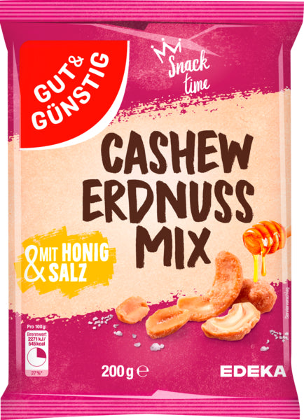 GUT&GÜNSTIG Cashew-Erdnuss-Mix Honig&Salz 200g foodpipe [Lebensmittel-Lieferservice Rostock]