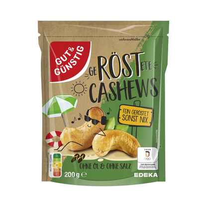 GUT&GÜNSTIG Cashewkerne geröstet ohne Öl und ohne Salz 200g foodpipe [Lebensmittel-Lieferservice Rostock]