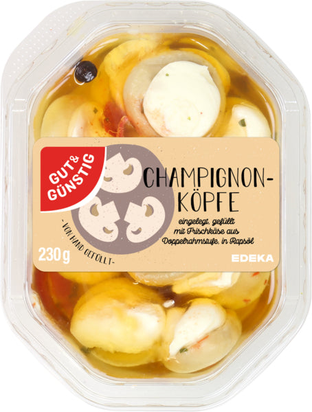 GUT&GÜNSTIG Champignonköpfe gefüllt mit Frischkäse 230g foodpipe [Lebensmittel-Lieferservice Rostock]