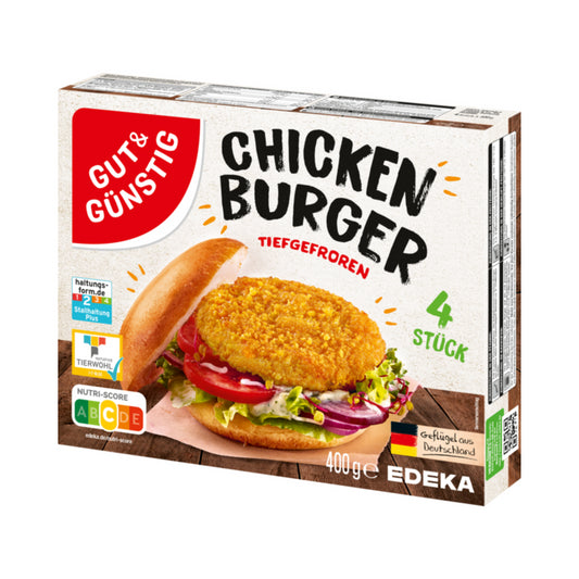 GUT&GÜNSTIG Chicken Burger 400g VLOG QS ITW foodpipe [Lebensmittel-Lieferservice Rostock]