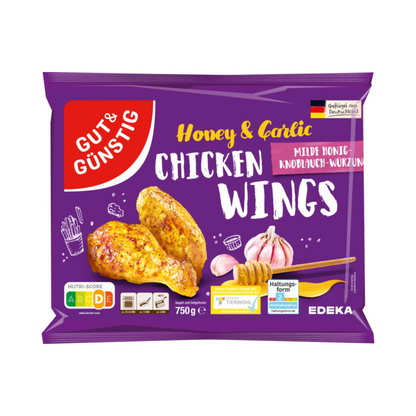 GUT&GÜNSTIG Chicken Wings Honey&Garlic vorgegart 750g VLOG QS ITW foodpipe [Lebensmittel-Lieferservice Rostock]
