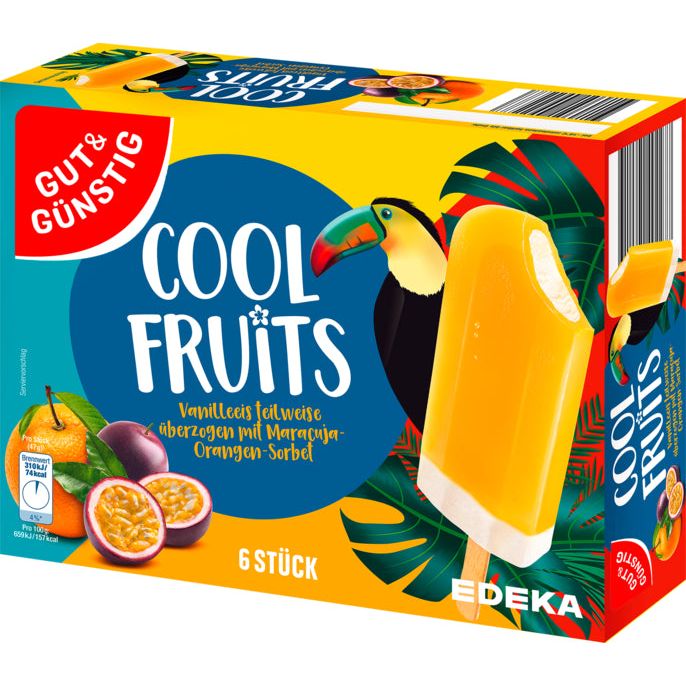 GUT&GÜNSTIG Cool Fruits Orange-Maracuja 6x60ml foodpipe [Lebensmittel-Lieferservice Rostock]