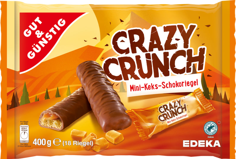 GUT&GÜNSTIG Crazy Crunch Mini-Keks-Schokoriegel 400g foodpipe [Lebensmittel-Lieferservice Rostock]