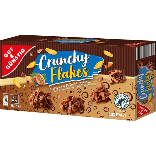 GUT&GÜNSTIG Crunchy Flakes Pralinen aus Vollmilchschokolade 250g foodpipe [Lebensmittel-Lieferservice Rostock]