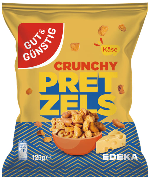 GUT&GÜNSTIG Crunchy Pretzel Cheddar Cheese 125g foodpipe [Lebensmittel-Lieferservice Rostock]