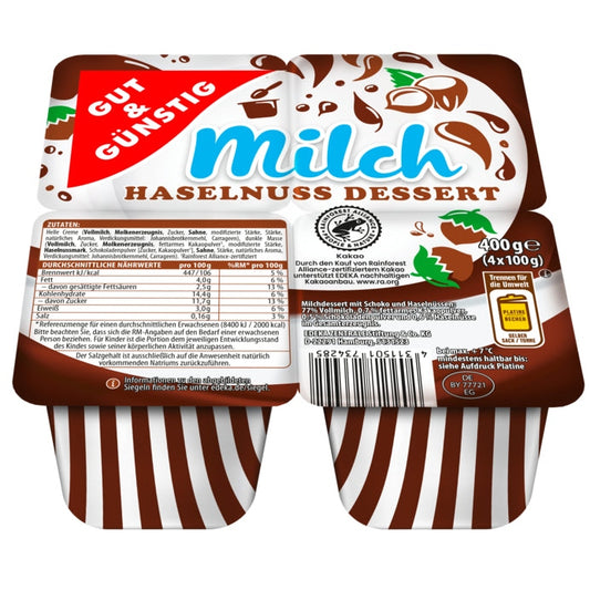 GUT&GÜNSTIG Dessert Milchcreme 4x100g foodpipe [Lebensmittel-Lieferservice Rostock]