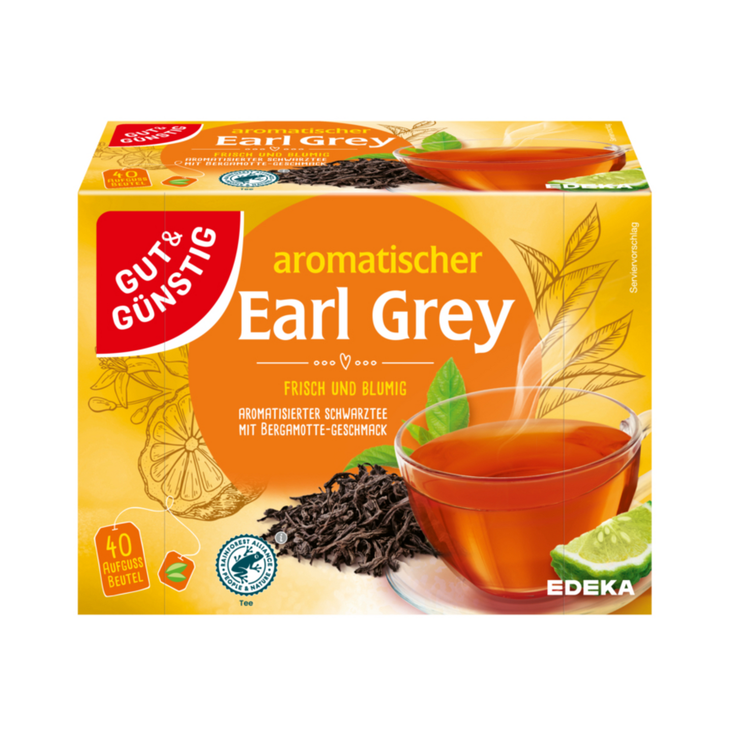 GUT&GÜNSTIG Earl Grey Tee 40ST 70g foodpipe [Lebensmittel-Lieferservice Rostock]