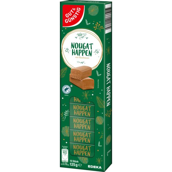 GUT&GÜNSTIG Edel-Nougat Happen 125g foodpipe [Lebensmittel-Lieferservice Rostock]