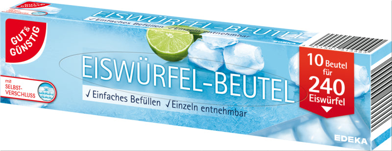 GUT&GÜNSTIG Eiswürfel-Beutel 10ST foodpipe [Lebensmittel-Lieferservice Rostock]