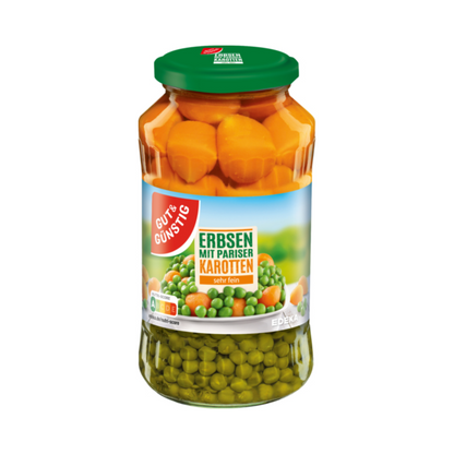 GUT&GÜNSTIG Erbsen mit Pariser Karotten sehr fein 660g foodpipe [Lebensmittel-Lieferservice Rostock]