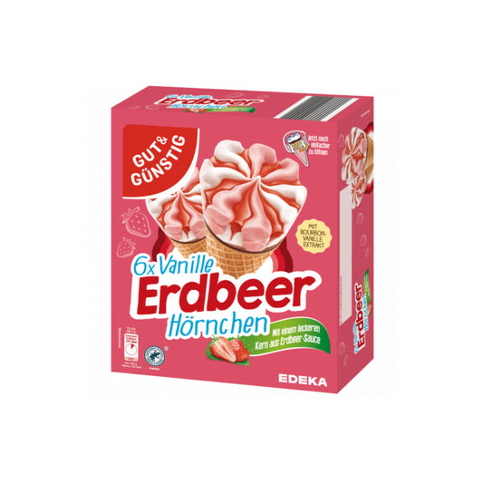 GUT&GÜNSTIG Erdbeer Vanille Hörnchen 6x120ml foodpipe [Lebensmittel-Lieferservice Rostock]