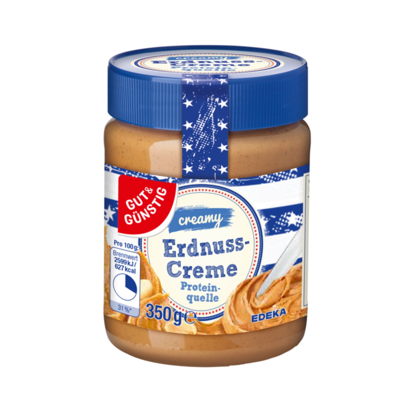 GUT&GÜNSTIG Erdnusscreme Creamy 350g foodpipe [Lebensmittel-Lieferservice Rostock]