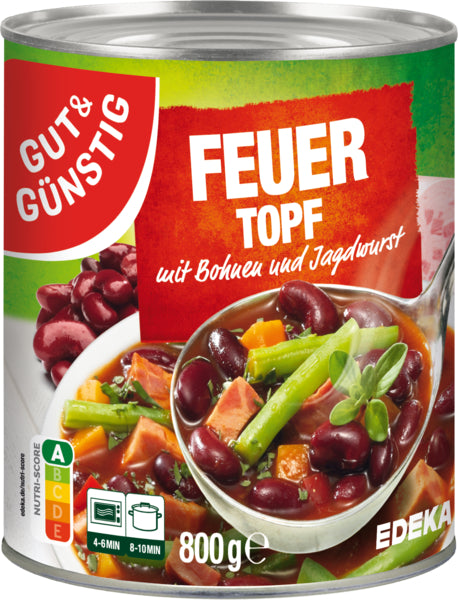 GUT&GÜNSTIG Feuertopf Bohneneintopf mit Fleischwurst 800g foodpipe [Lebensmittel-Lieferservice Rostock]