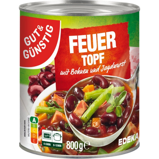 GUT&GÜNSTIG Feuertopf Bohneneintopf mit Fleischwurst 800g foodpipe [Lebensmittel-Lieferservice Rostock]